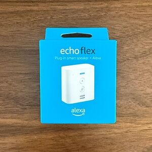 Amazon Echo Flex Smart Plug-In Speaker - White with Blue Packaging